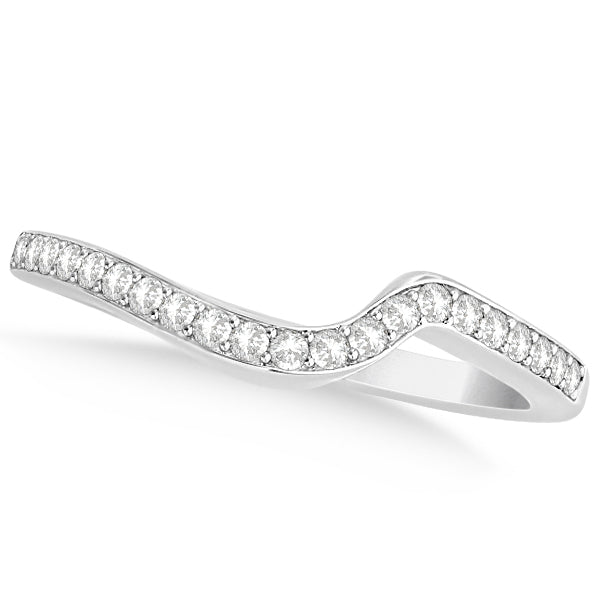 Diamond Accented Contour Shape Wedding Band in Palladium (0.20ct)