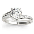 Lab Diamond Engagement Ring Setting Swirl Design in Palladium 0.25ct