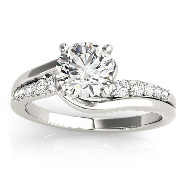 Diamond Engagement Ring Setting Swirl Design in Platinum 0.25ct