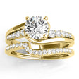 Lab Diamond Swirl Engagement Ring & Band Bridal Set 14k Yellow Gold 0.50ct