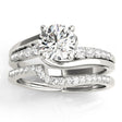 Diamond Swirl Engagement Ring & Band Bridal Set Platinum 0.50ct