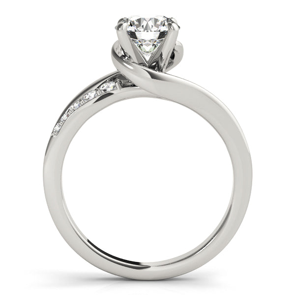 Diamond Swirl Engagement Ring & Band Bridal Set Platinum 0.50ct