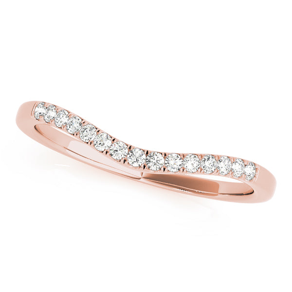 Diamond Compressed Contour Wedding Band 14k Rose Gold (0.09ct)