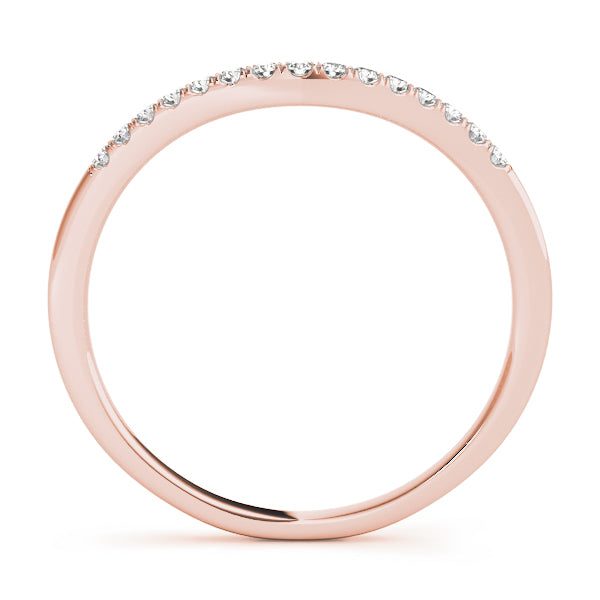 Diamond Compressed Contour Wedding Band 14k Rose Gold (0.09ct)