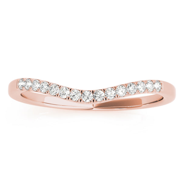 Diamond Compressed Contour Wedding Band 14k Rose Gold (0.09ct)