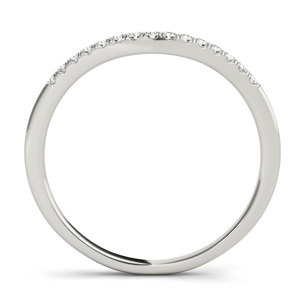 Diamond Compressed Contour Wedding Band 14k White Gold (0.09ct)