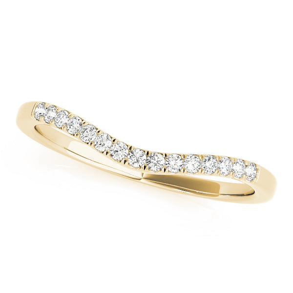 Diamond Compressed Contour Wedding Band 14k Yellow Gold (0.09ct)
