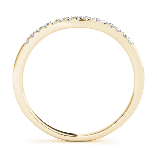 Diamond Compressed Contour Wedding Band 14k Yellow Gold (0.09ct)