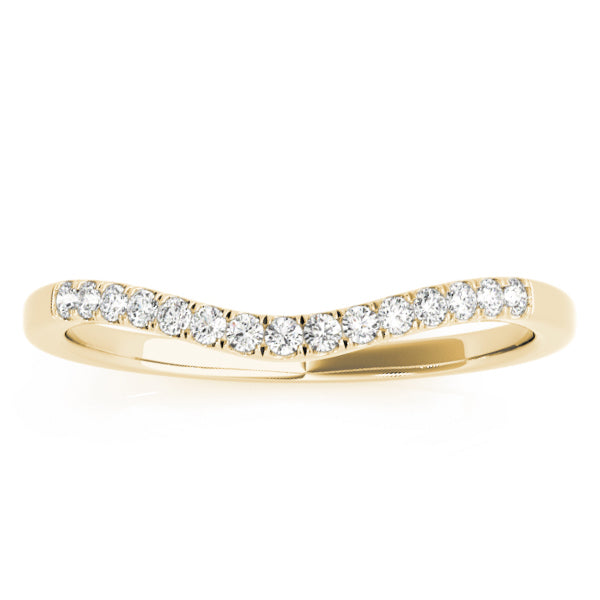 Diamond Compressed Contour Wedding Band 18k Yellow Gold (0.09ct)