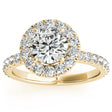 French Pave Halo Lab Diamond Engagement Ring Setting 14k Yellow Gold 0.75ct