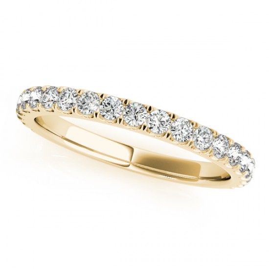 French Pave Halo Lab Diamond Bridal Ring Set 14k Yellow Gold (1.20ct)