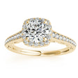 Diamond Square Halo Carved Engagement Ring 14k Yellow Gold (0.35ct)