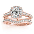 Diamond Antique Style Halo Bridal Set 14k Rose Gold (0.52ct)