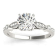 Marquise & Dot Diamond Vintage Engagement Ring 14k White Gold 0.13ct
