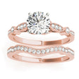 Marquise & Dot Diamond Vintage Bridal Set in 14k Rose Gold (0.29ct)