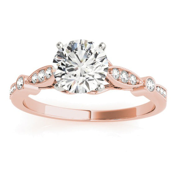 Marquise & Dot Diamond Vintage Bridal Set in 14k Rose Gold (0.29ct)