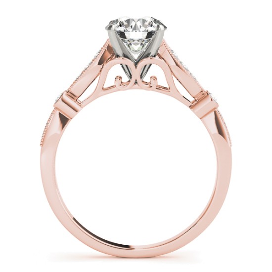 Marquise & Dot Diamond Vintage Bridal Set in 14k Rose Gold (0.29ct)
