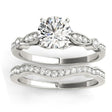Marquise & Dot Diamond Vintage Bridal Set in 14k White Gold (0.29ct)