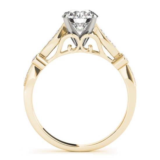 Marquise & Dot Diamond Vintage Bridal Set in 18k Yellow Gold (0.29ct)
