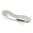 Diamond Accented Contoured Wedding Band in 18k White Gold (0.17ct)