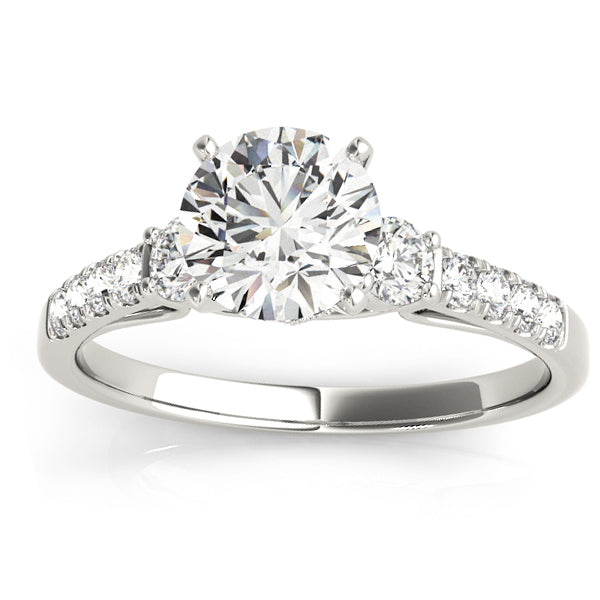 Diamond Three Stone Engagement Ring Setting Palladium (0.43ct)