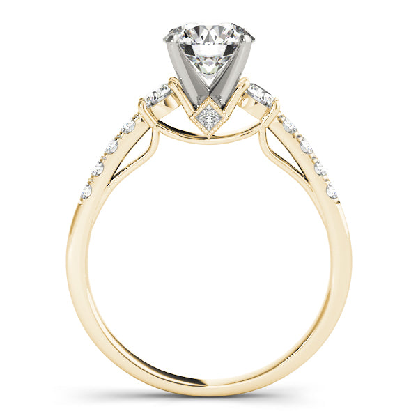 Diamond Three Stone Bridal Set Ring 18k Yellow Gold (0.55ct)