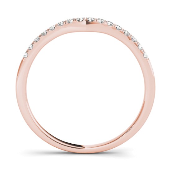 Diamond & Emerald Three Stone Bridal Set Ring 18k Rose Gold (0.55ct)