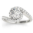 Diamond Twisted Swirl Engagement Ring Setting 14k White Gold (0.36ct)