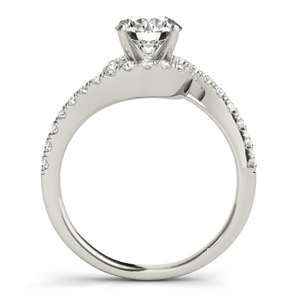 Diamond Twisted Swirl Engagement Ring Setting 14k White Gold (0.36ct)