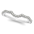 Semi Eternity Contour Diamond Wedding Ring in 14k White Gold 0.20ct
