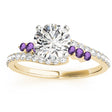 Diamond & Amethyst Bypass Engagement Ring 18k Yellow Gold (0.45ct)