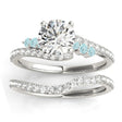 Diamond & Aquamarine Bypass Bridal Set 18k White Gold (0.74ct)