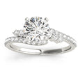 Diamond Bypass Engagement Ring Setting 14k White Gold (0.45ct)