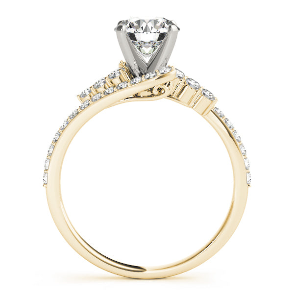 Diamond Bypass Engagement Ring Setting 14k Yellow Gold (0.45ct)