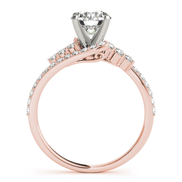 Diamond Accented Bypass Bridal Set Setting 14k Rose Gold (0.74ct)