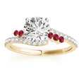 Diamond & Ruby Bypass Engagement Ring 18k Yellow Gold (0.45ct)