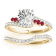 Diamond & Ruby Bypass Bridal Set 14k Yellow Gold (0.74ct)