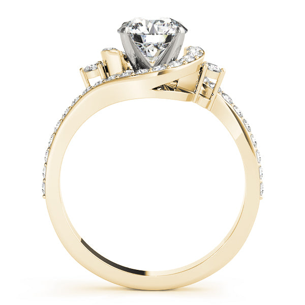 Halo Swirl Diamond Accented Bridal Set 14k Yellow Gold (1.29ct)