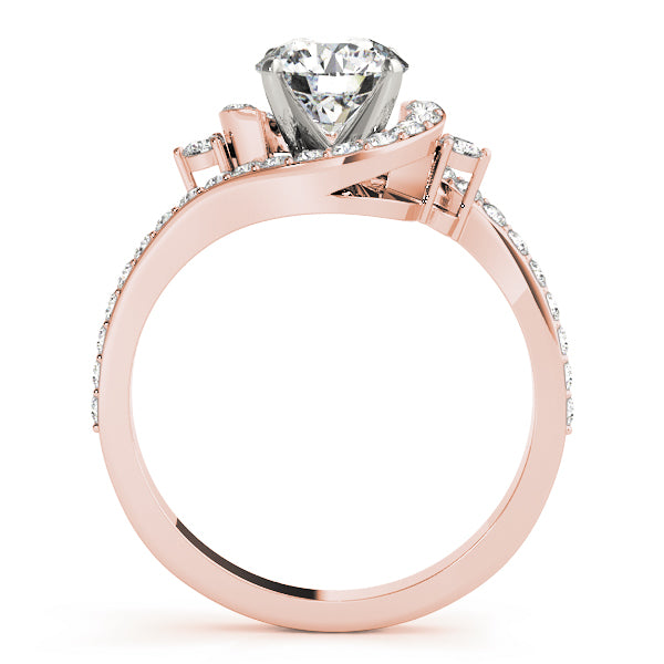 Halo Swirl Diamond Accented Bridal Set 18k Rose Gold (1.29ct)