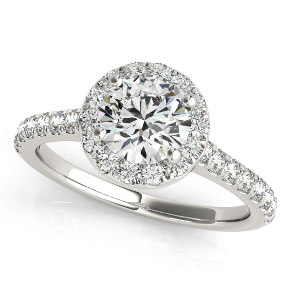 Round Diamond Halo Engagement Ring Palladium (1.33ct)