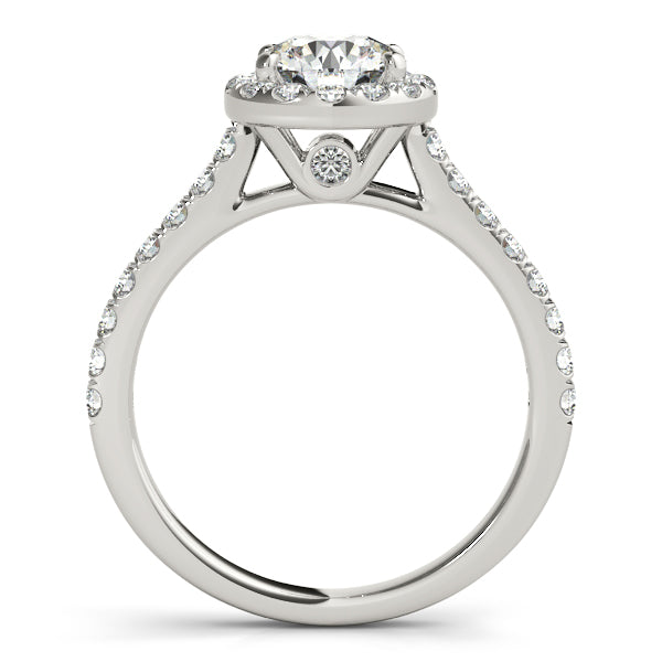 Round Diamond Halo Engagement Ring Palladium (1.33ct)