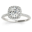 Square Halo Diamond Engagement Ring Setting Palladium (0.20ct)