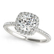Square Halo Round Diamond Engagement Ring 14k White Gold 1.00ct
