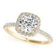 Square Halo Round Diamond Engagement Ring 14k Yellow Gold 1.50ct