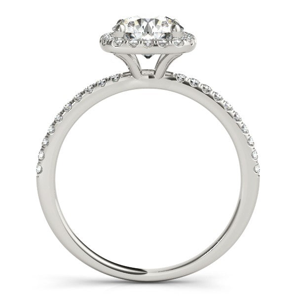 Square Halo Lab Diamond Bridal Setting Ring & Band Platinum (0.33ct)