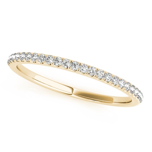 Diamond Accented Semi Eternity Wedding Band in 14k Yellow Gold (0.13ct)