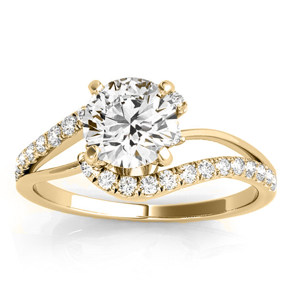 Diamond Split Shank Engagement Ring Setting 14k Yellow Gold (0.31ct)