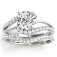 Diamond Split Shank Bridal Set Setting 14k White Gold (0.52ct)