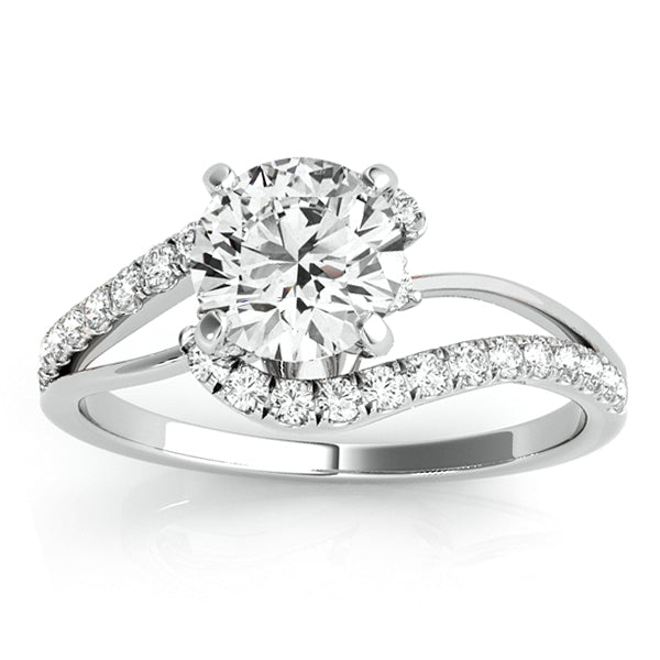 Diamond Split Shank Bridal Set Setting 14k White Gold (0.52ct)