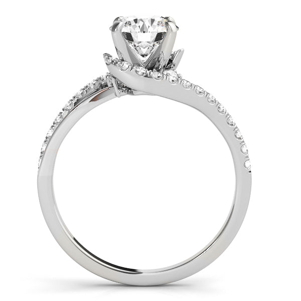 Diamond Split Shank Bridal Set Setting 14k White Gold (0.52ct)